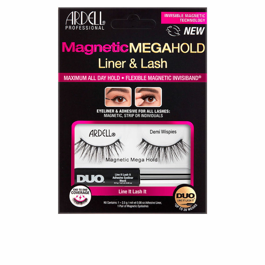 Set van nepwimpers Ardell Magnetic Megahold Liner Lash (2 Stuks)