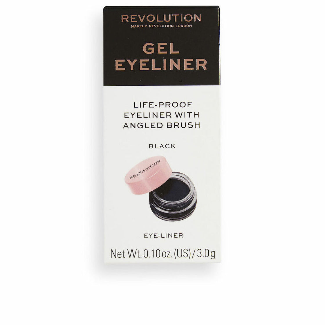 Eyeliner Revolution Make Up Gel Eyeliner Gel Zwart 3 g