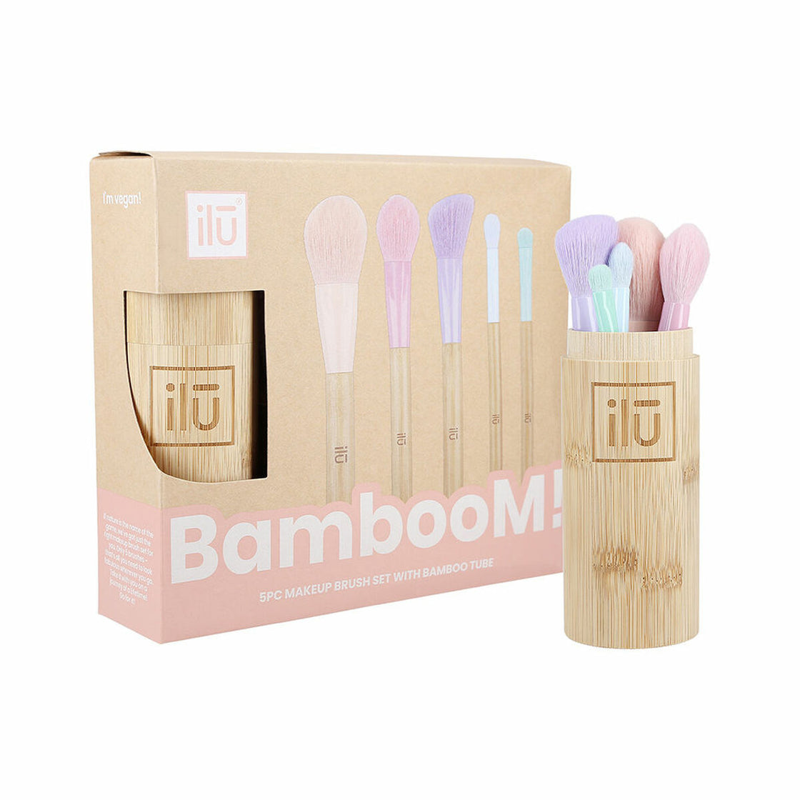 Make-up Borstel set Ilū Bamboom Lote Multicolour 6 Onderdelen